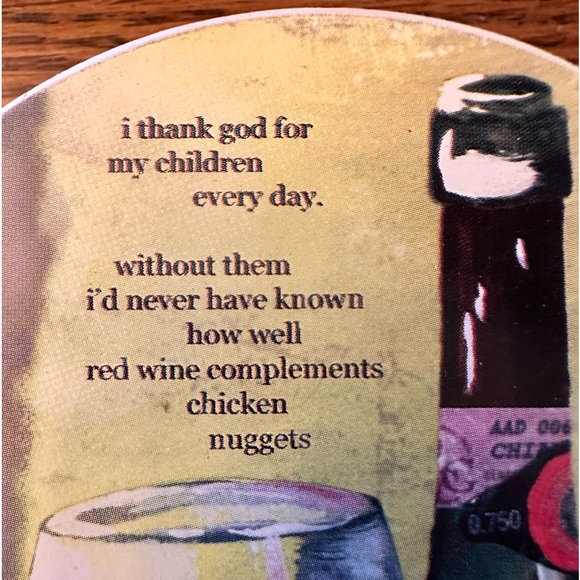 Set of 3 funny stone coasters with cork backing. Like new. - Picture 2 of 4